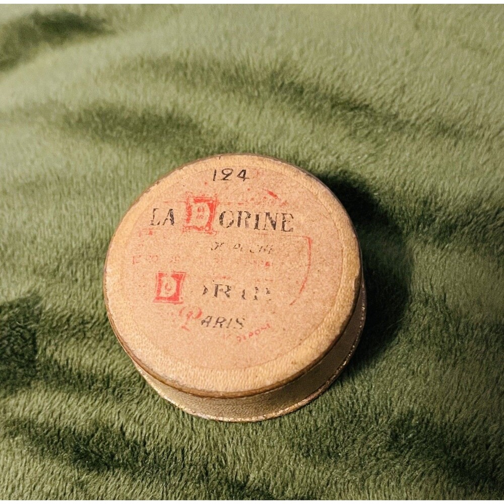 Antique La Dorine De Poche Poudre Compacte Paris SAMPLE Powder Cosmetic Puff